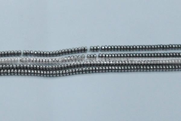 CHE962 15.5 inches 1.5*3mm rondelle plated hematite beads wholesale