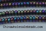 CHE963 15.5 inches 1.5*3mm rondelle plated hematite beads wholesale