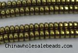 CHE964 15.5 inches 1.5*3mm rondelle plated hematite beads wholesale