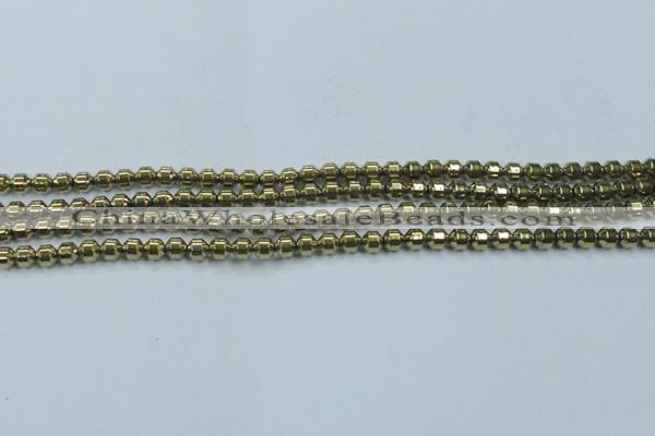 CHE973 15.5 inches 4*4mm plated hematite beads wholesale