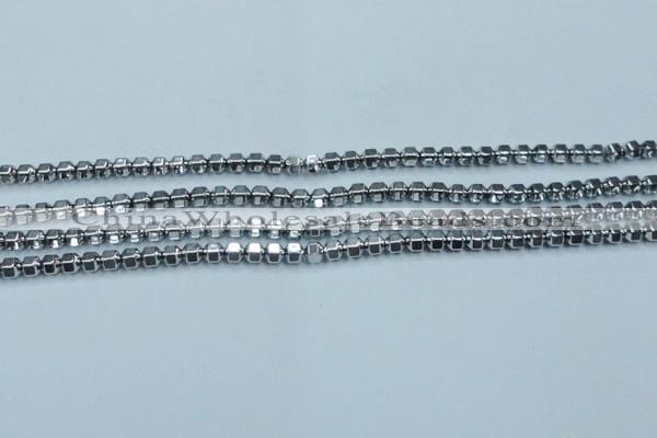 CHE981 15.5 inches 4*4mm plated hematite beads wholesale