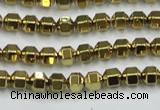 CHE983 15.5 inches 4*4mm plated hematite beads wholesale