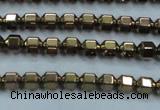 CHE984 15.5 inches 4*4mm plated hematite beads wholesale