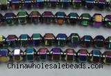 CHE985 15.5 inches 4*4mm plated hematite beads wholesale