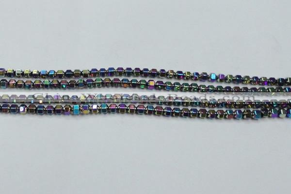 CHE985 15.5 inches 4*4mm plated hematite beads wholesale