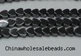 CHE990 15.5 inches 4*4mm heart hematite beads wholesale