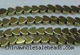 CHE992 15.5 inches 4*4mm heart plated hematite beads wholesale