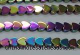 CHE995 15.5 inches 4*4mm heart plated hematite beads wholesale