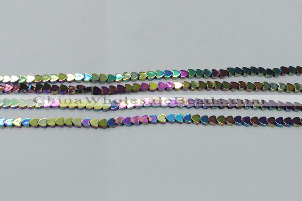 CHE995 15.5 inches 4*4mm heart plated hematite beads wholesale