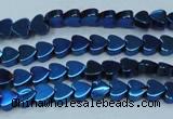 CHE996 15.5 inches 4*4mm heart plated hematite beads wholesale