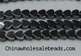 CHE998 15.5 inches 6*6mm heart hematite beads wholesale