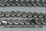 CHE999 15.5 inches 6*6mm heart plated hematite beads wholesale