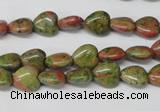 CHG01 15.5 inches 8*8mm heart unakite gemstone beads wholesale