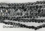 CHG109 15.5 inches 6mm flat heart snowflake obsidian beads wholesale