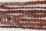 CHG111 15.5 inches 6mm flat heart red jasper beads wholesale