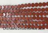 CHG121 15.5 inches 8mm flat heart red jasper beads wholesale