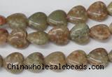 CHG14 15.5 inches 10*10mm heart New unakite gemstone beads wholesale