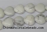 CHG32 15.5 inches 12*12mm heart white howlite turquoise beads wholesale