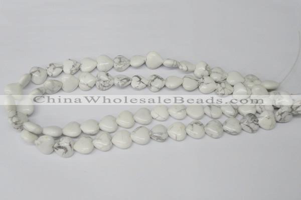 CHG32 15.5 inches 12*12mm heart white howlite turquoise beads wholesale