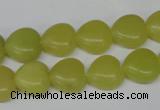 CHG33 15.5 inches 12*12mm heart olive jade gemstone beads wholesale