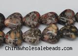CHG35 12*12mm heart red leopard skin jasper beads wholesale