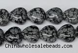 CHG37 15.5 inches 12*12mm heart snowflake obsidian beads wholesale