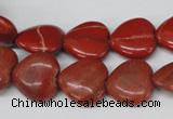 CHG49 15.5 inches 14*14mm heart red jasper beads wholesale
