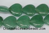 CHG55 15.5 inches 15*15mm heart green aventurine beads wholesale