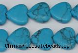 CHG63 15.5 inches 16*16mm heart turquoise beads wholesale