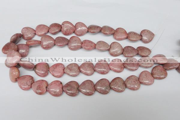 CHG71 15.5 inches 18*18mm heart rhodochrosite beads wholesale