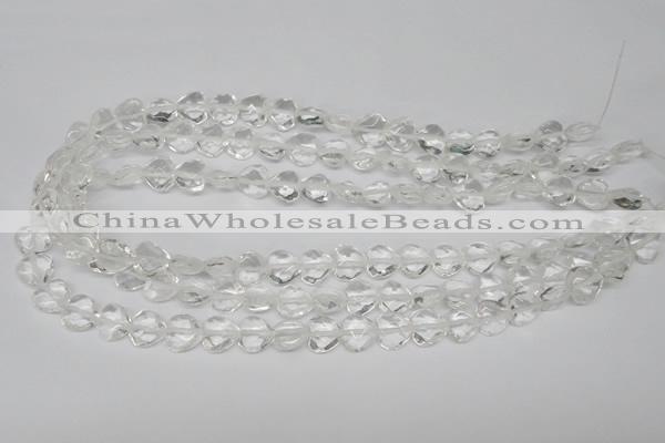 CHG92 15.5 inches 10*10mm faceted heart white crystal beads wholesale