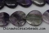 CHG97 15.5 inches 18*18mm faceted heart amethyst beads wholesale