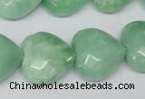 CHG99 15.5 inches 20*20mm faceted heart amazonite beads wholesale