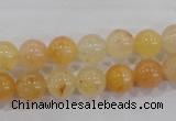 CHJ03 15.5 inches 8mm round honey jade stone beads wholesale