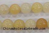 CHJ05 15.5 inches 12mm round honey jade stone beads wholesale