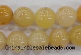 CHJ06 15.5 inches 14mm round honey jade stone beads wholesale