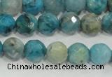 CHM213 15.5 inches 10mm faceted round blue hemimorphite beads