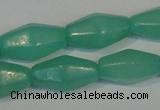 CHM24 15.5 inches 6*12mm faceted rice green hemimorphite beads