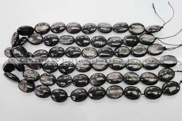 CHS74 15.5 inches 15*20mm oval natural hypersthene beads