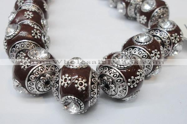 CIB194 19mm round fashion Indonesia jewelry beads wholesale