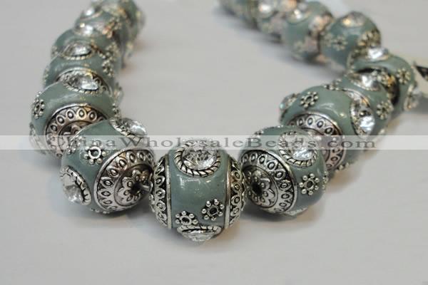 CIB195 19mm round fashion Indonesia jewelry beads wholesale