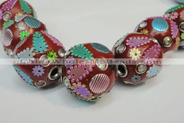 CIB361 23mm round fashion Indonesia jewelry beads wholesale
