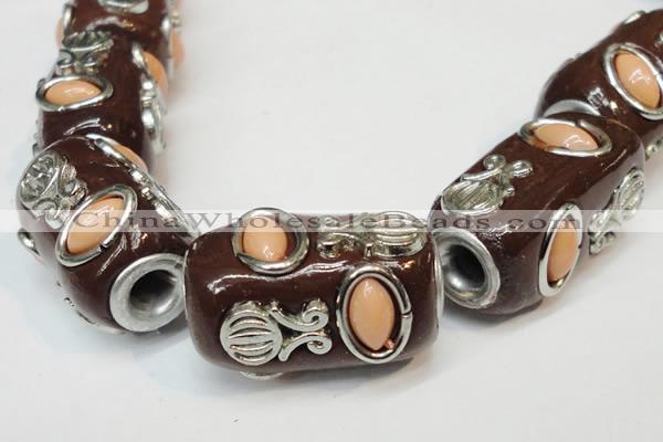 CIB369 15*25mm drum fashion Indonesia jewelry beads wholesale