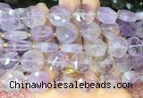 CIBS47 15 inches 15mm faceted coin amethyst beads wholesale