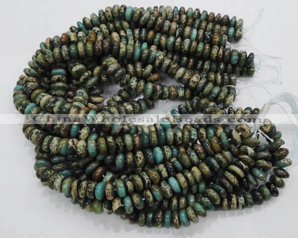 CIJ07 15.5 inches 6*8mm rondelle impression jasper beads wholesale