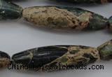 CIJ104 15.5 inches 12*40mm rice impression jasper beads wholesale