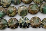 CIJ29 15.5 inches 14mm flat round impression jasper beads wholesale