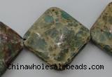 CIJ64 15.5 inches 26*26mm diamond impression jasper beads wholesale