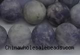 CIL111 15.5 inches 10mm round matte iolite gemstone beads