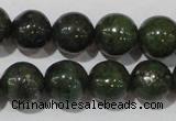 CIS02 15.5 inches 8mm round green iron stone beads wholesale